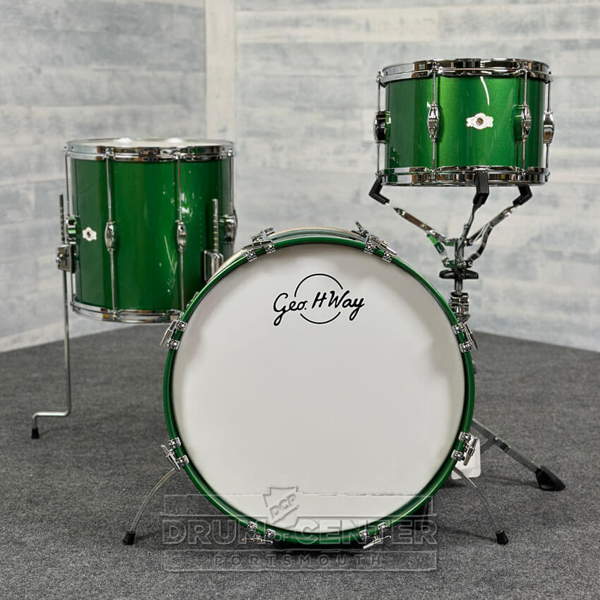 George Way Tuxedo Studio 3pc Drum Set 20/12/14 Elbaite Metallic Green - Drum Center Of Portsmouth