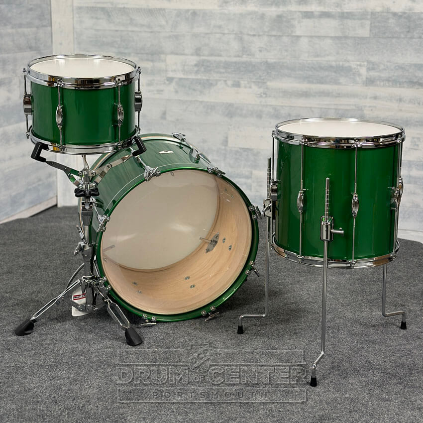George Way Tuxedo Studio 3pc Drum Set 20/12/14 Elbaite Metallic Green - Drum Center Of Portsmouth