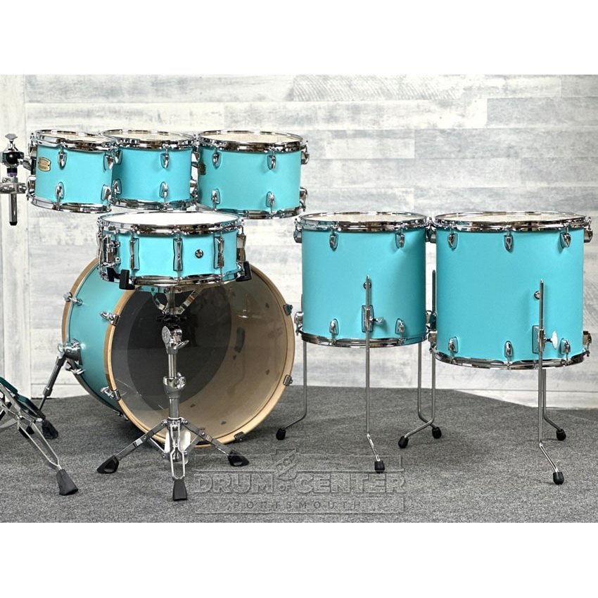 Yamaha Stage Custom Birch 7pc Drum Set 22/8/10/12/14/16/14 Matte Surf Green - Drum Center Of Portsmouth