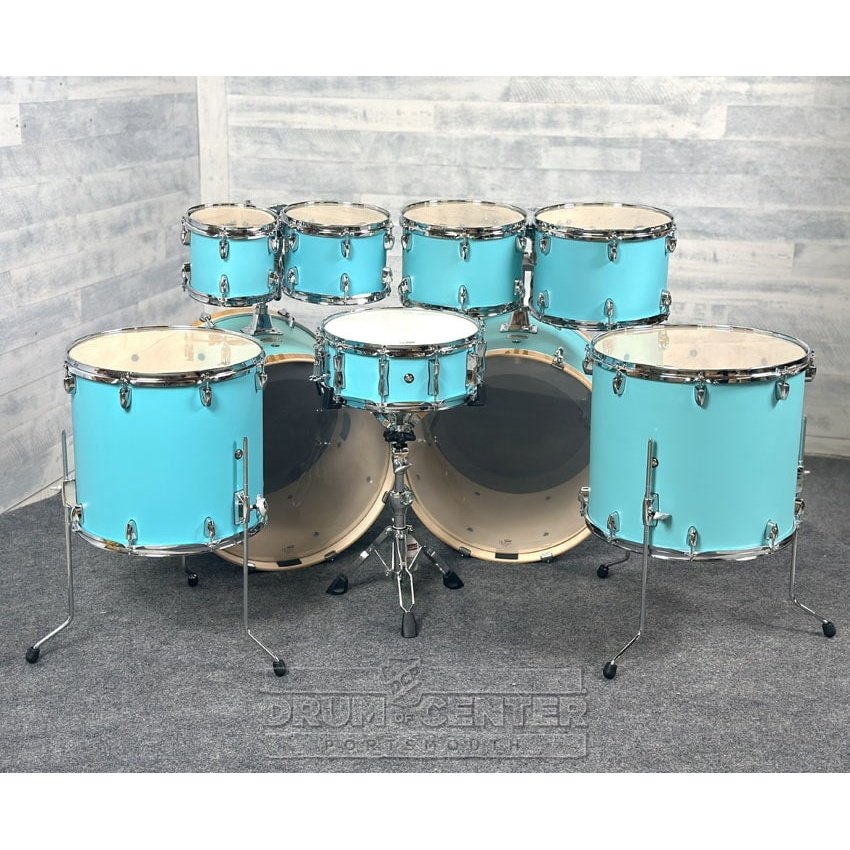 Yamaha Stage Custom Birch 9pc Drum Set (22" Double Bass) Matte Surf Green - Drum Center Of Portsmouth