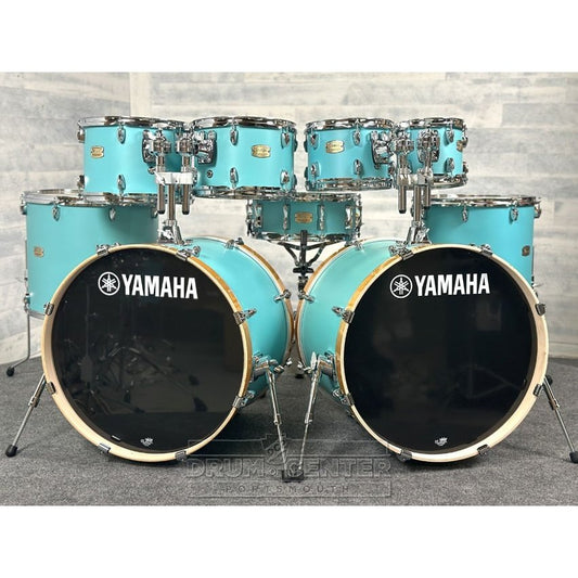 Yamaha Stage Custom Birch 9pc Drum Set (22" Double Bass) Matte Surf Green - Drum Center Of Portsmouth