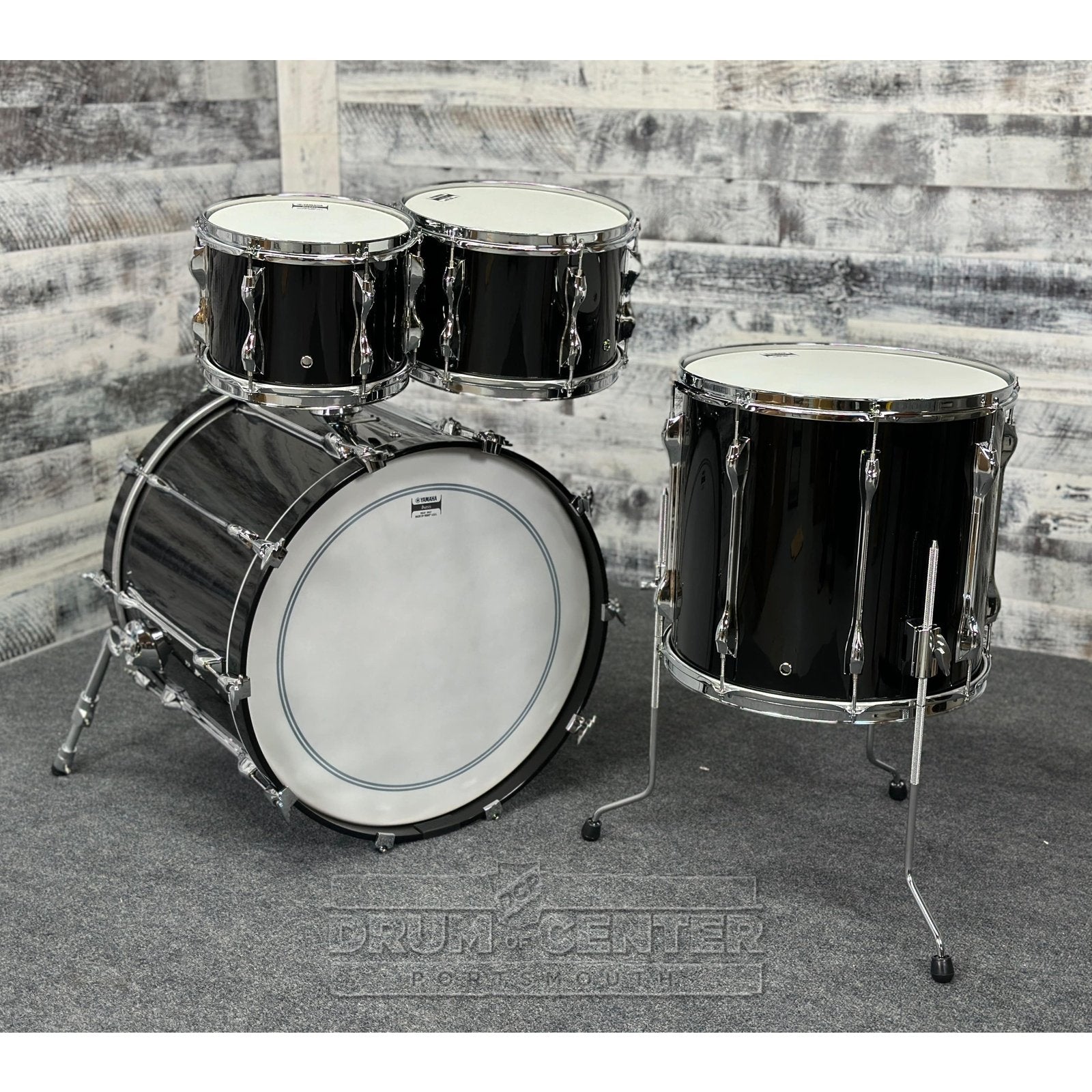 Yamaha Recording Custom 4pc Rock Drum Set Solid Black