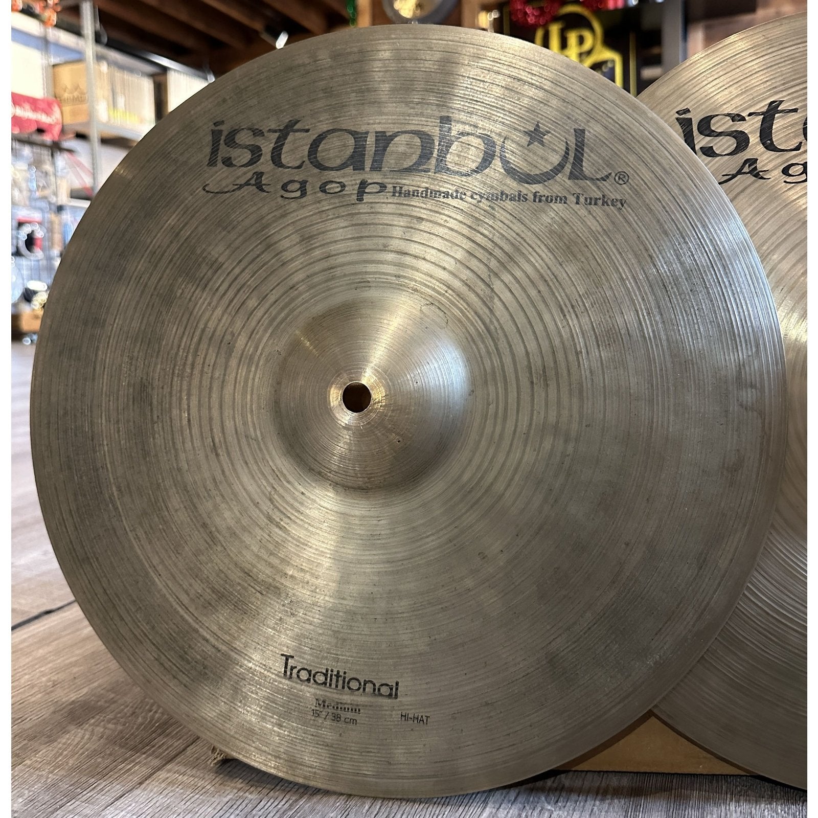 Used Istanbul Agop Traditional Medium Hi Hat Cymbals 15"