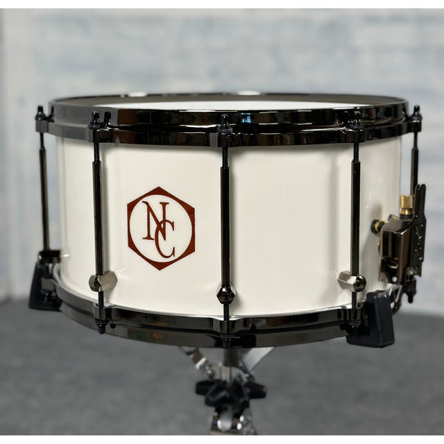 Noble & Cooley Solid Shell Classic Cherry Snare Drum 14x7 Antique White w/Die Cast Hoops