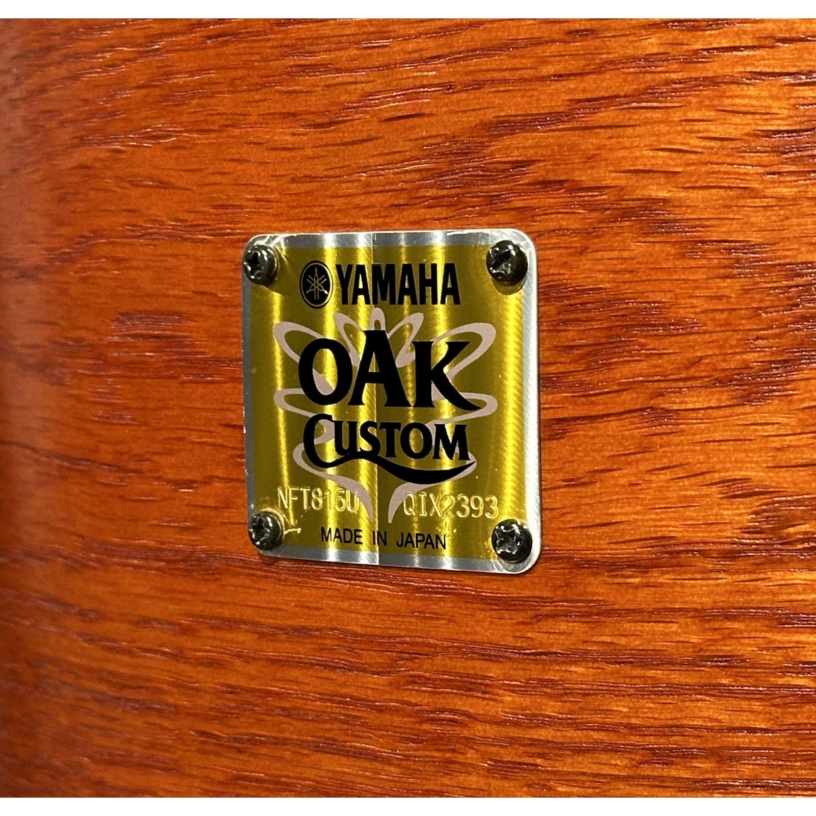 Used Yamaha Oak Custom 3pc Drum Set Matte Sedona Red