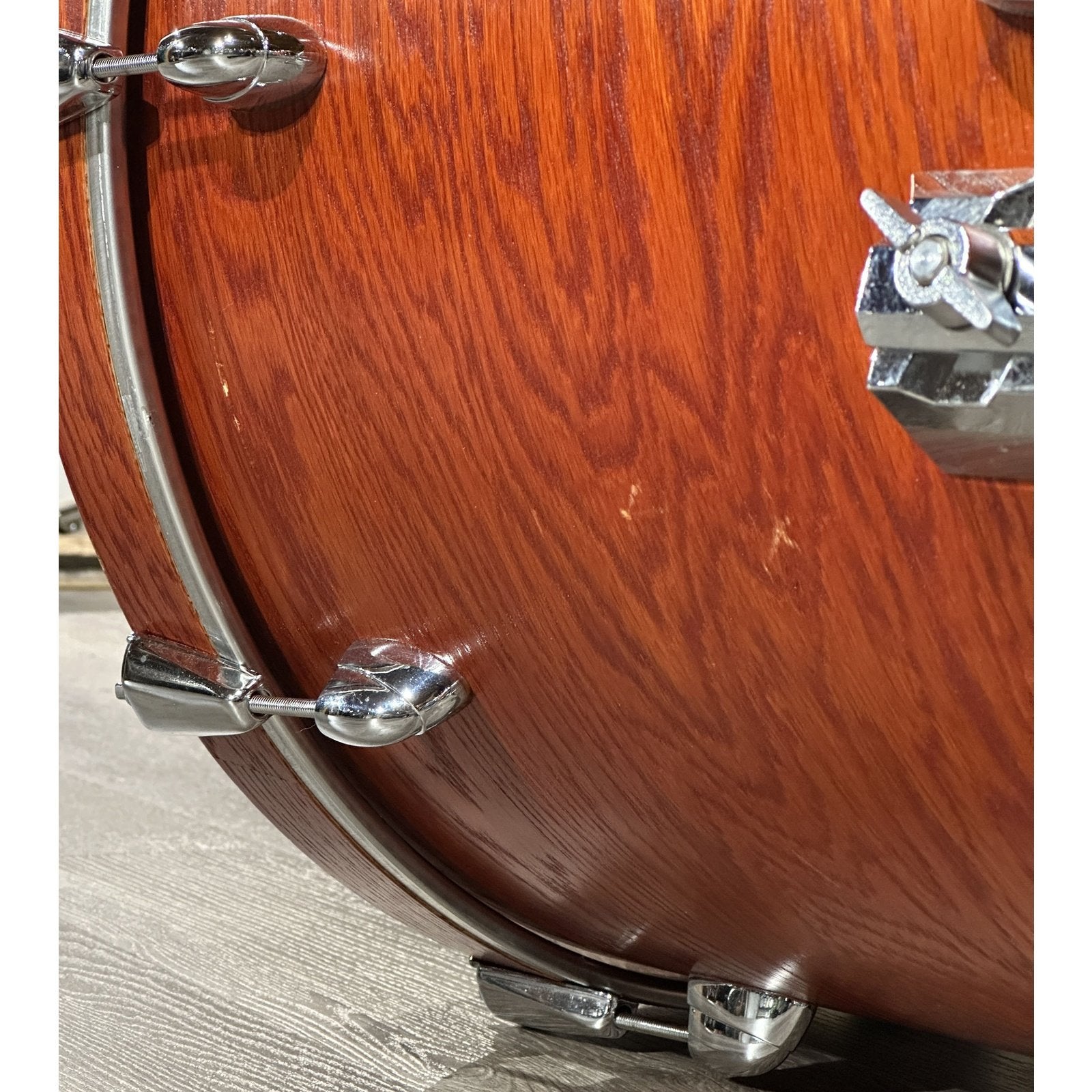 Used Yamaha Oak Custom 3pc Drum Set Matte Sedona Red