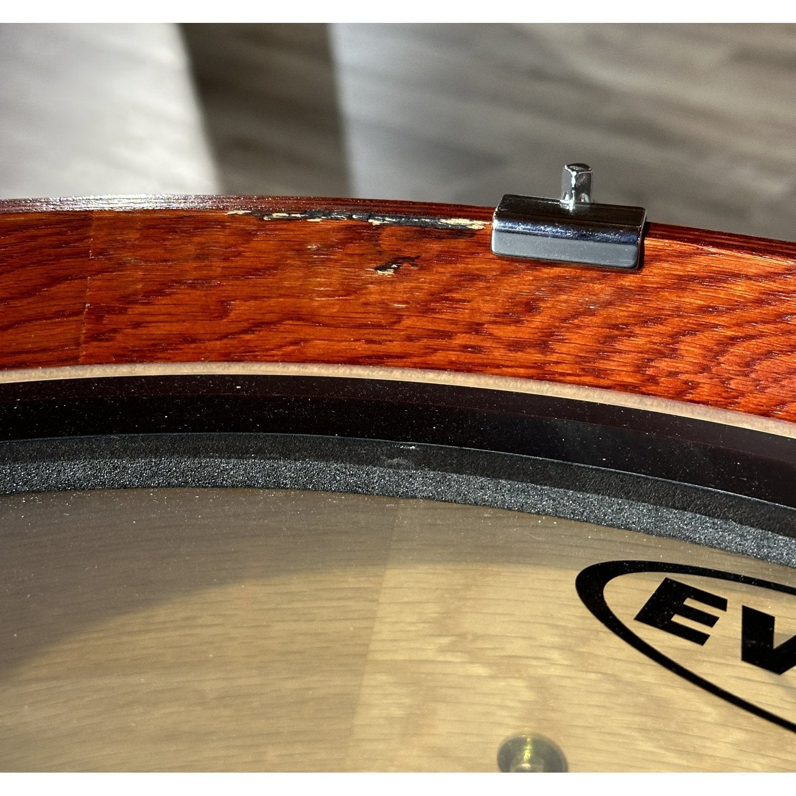 Used Yamaha Oak Custom 3pc Drum Set Matte Sedona Red