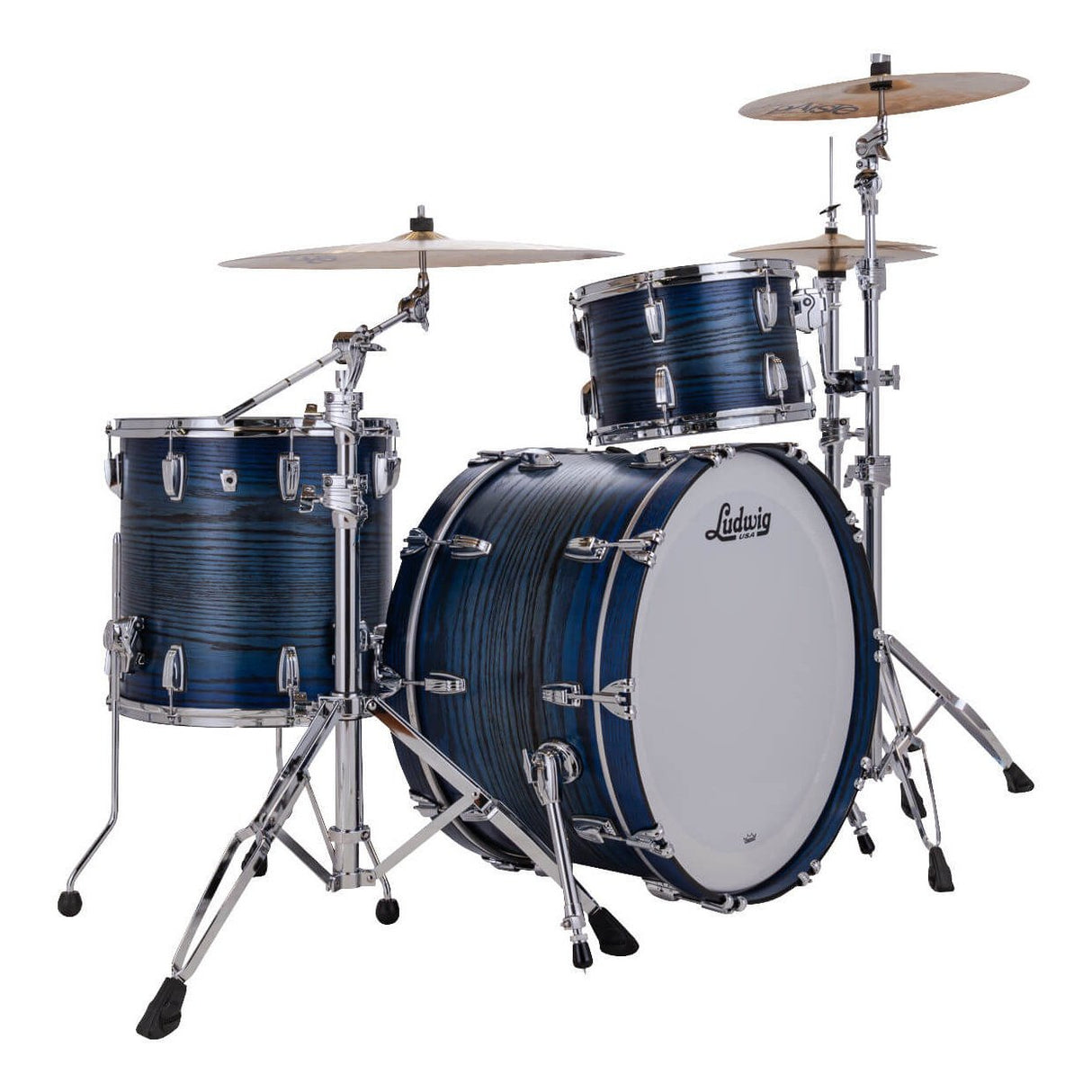 Ludwig Classic Oak 3pc Drum Set Blue Burst 24/13/16 - Drum Center Of Portsmouth