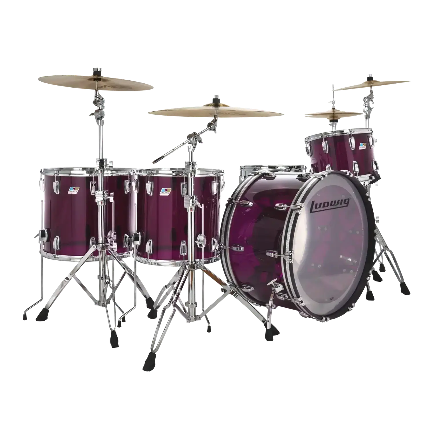 Ludwig Vistalite 5pc Zep Drum Set Purple - Drum Center Of Portsmouth