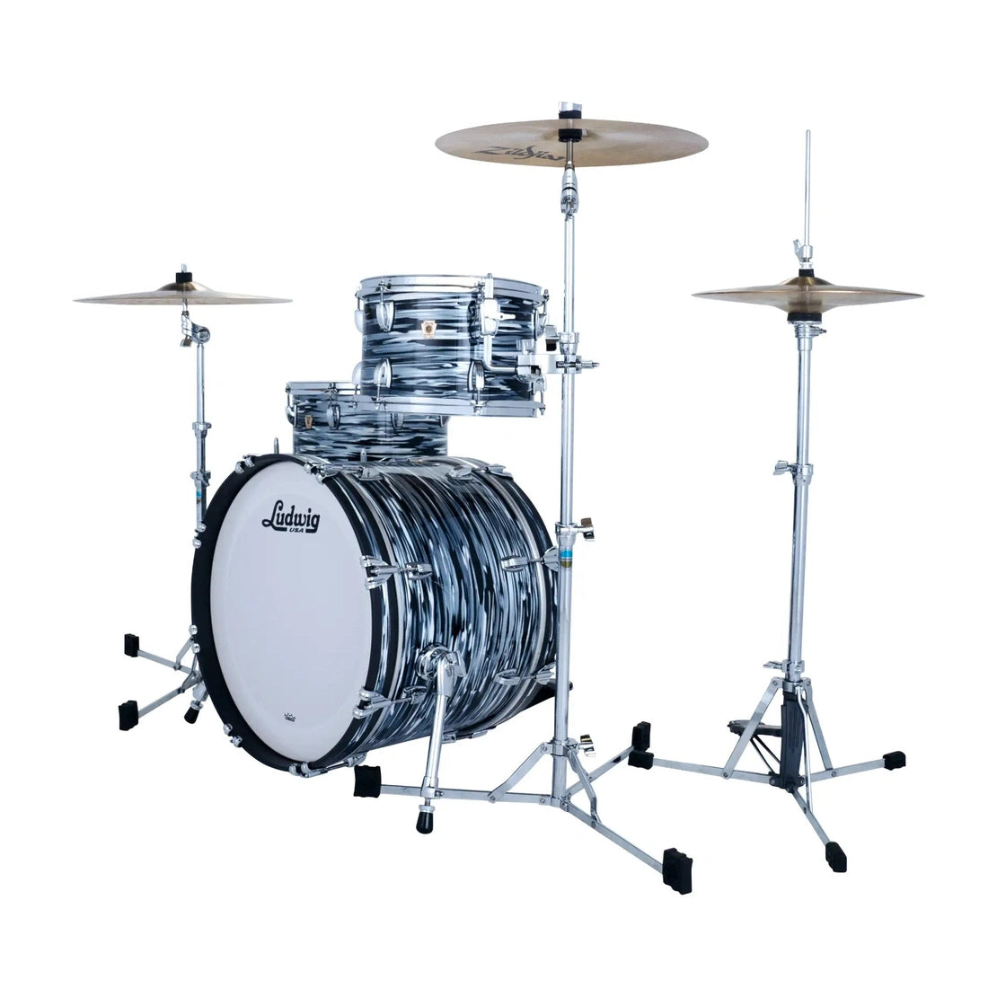 Ludwig Classic Maple 3pc Downbeat Drum Set '70s Black Oyster - Drum Center Of Portsmouth