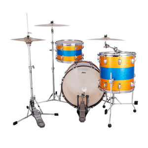 Ludwig Classic Maple 3pc Downbeat Drum Set Gold/Blue/Gold Tri-Band