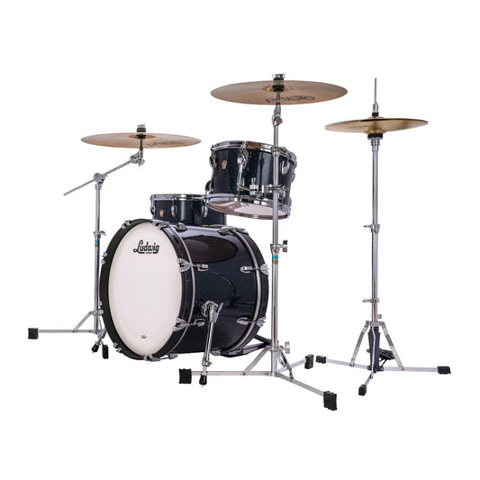 Ludwig Classic Maple 3pc Downbeat Drum Set Hybrid Black Sparkle - Drum Center Of Portsmouth