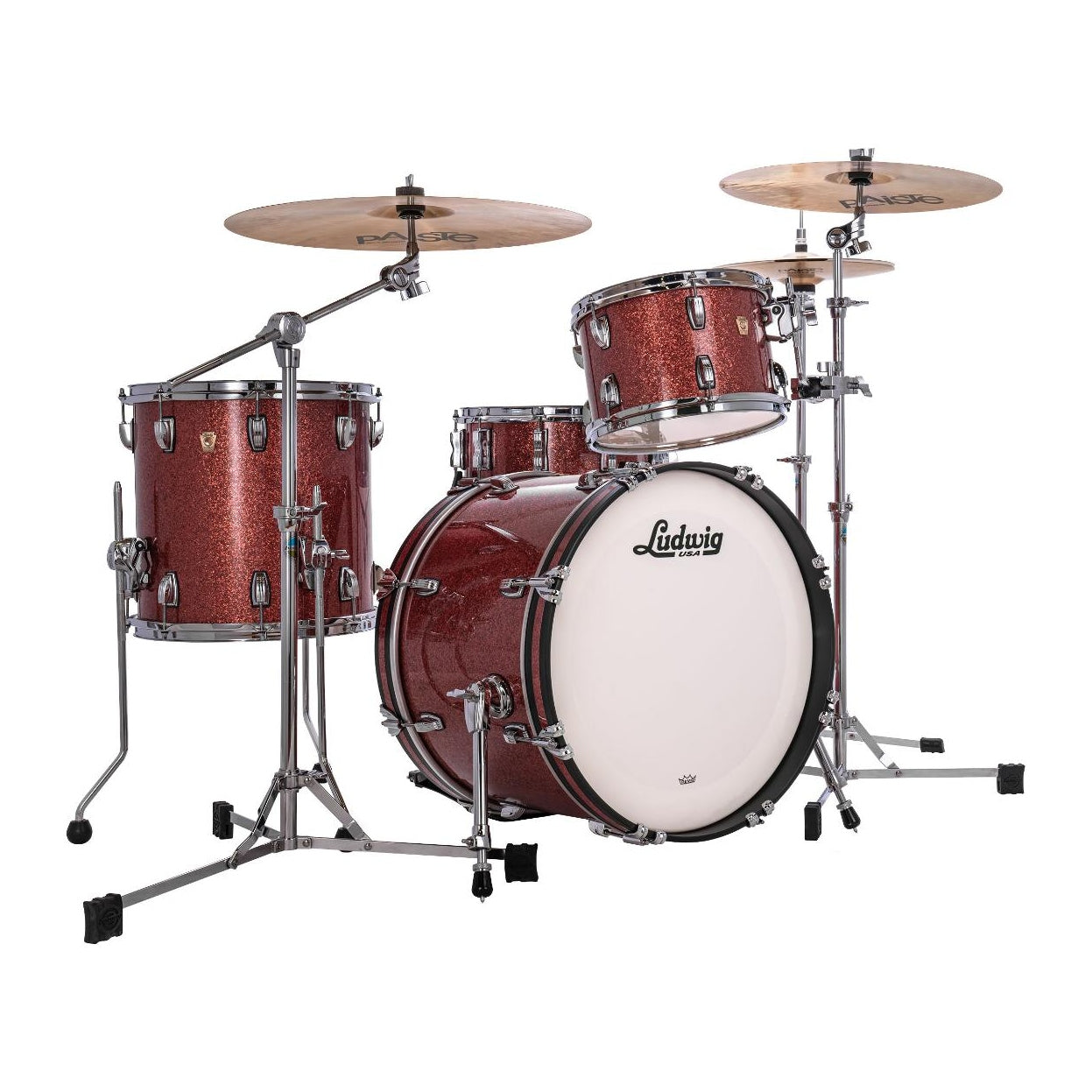 Ludwig Classic Maple 3pc Downbeat Drum Set Hybrid Copper Sparkle - Drum Center Of Portsmouth