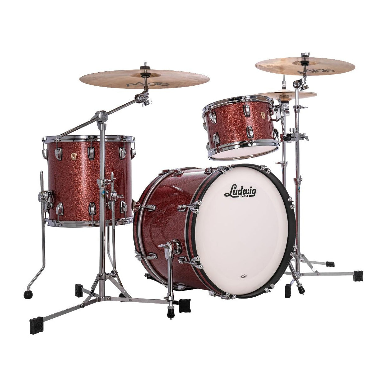 Ludwig Classic Maple 3pc Downbeat Drum Set Hybrid Copper Sparkle - Drum Center Of Portsmouth