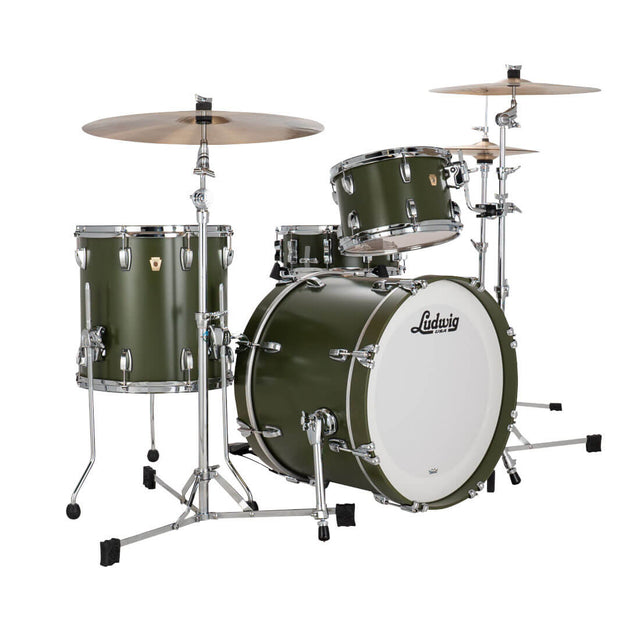 Ludwig Classic Maple 3pc Downbeat Drum Set Heritage Green - Drum Center Of Portsmouth