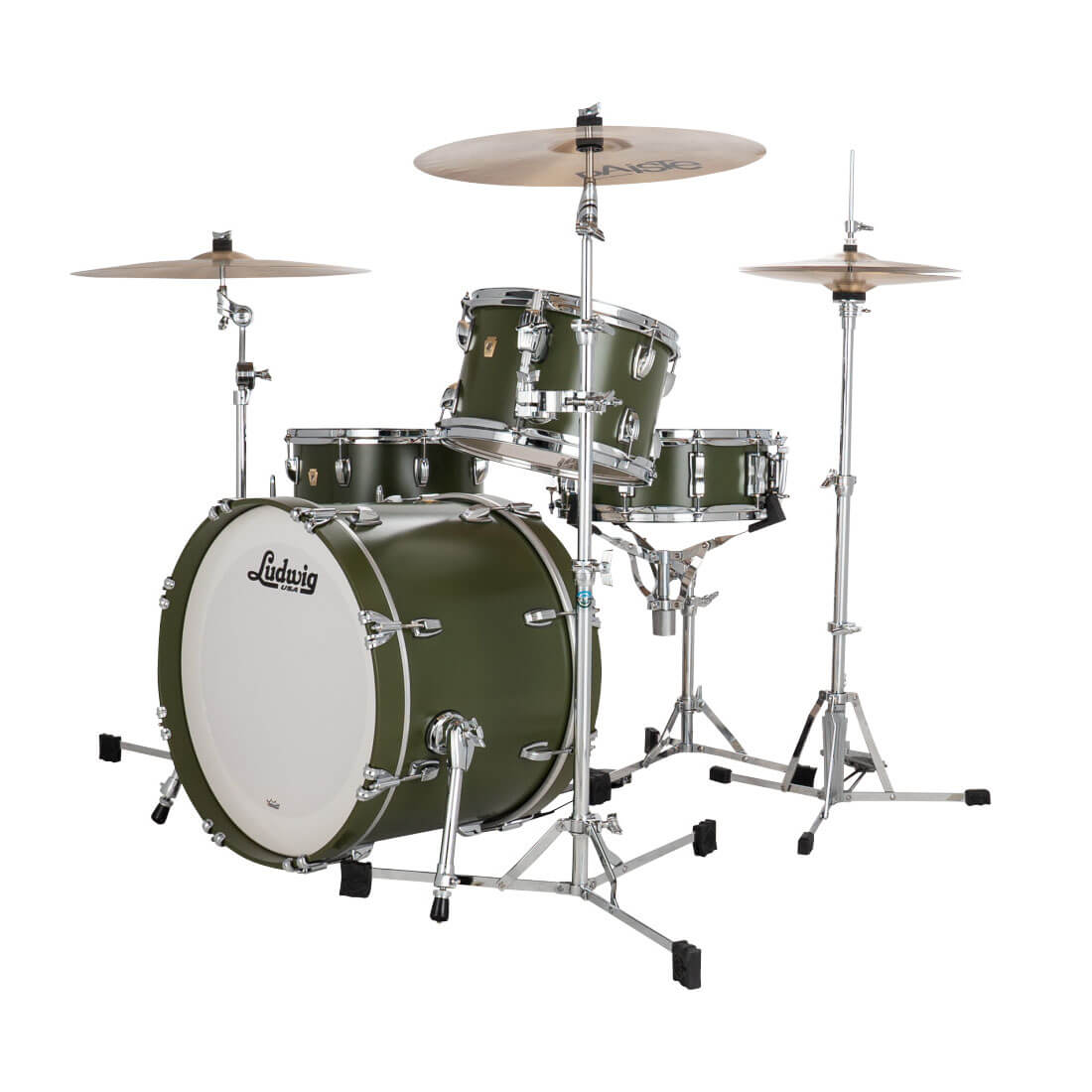 Ludwig Classic Maple 3pc Downbeat Drum Set Heritage Green - Drum Center Of Portsmouth