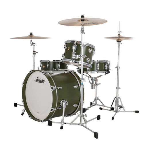 Ludwig Classic Maple 3pc Downbeat Drum Set Heritage Green - Drum Center Of Portsmouth