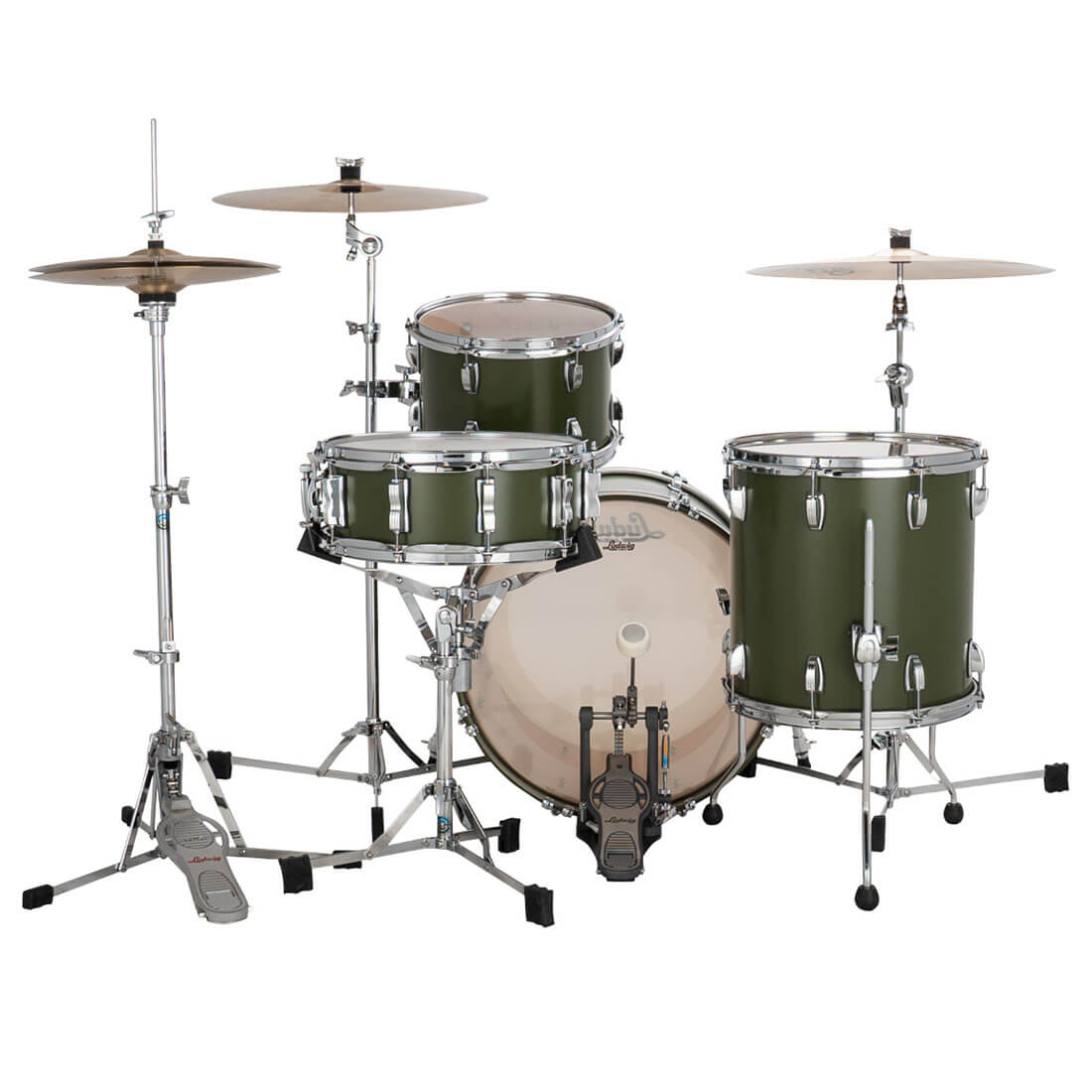 Ludwig Classic Maple 3pc Downbeat Drum Set Heritage Green - Drum Center Of Portsmouth