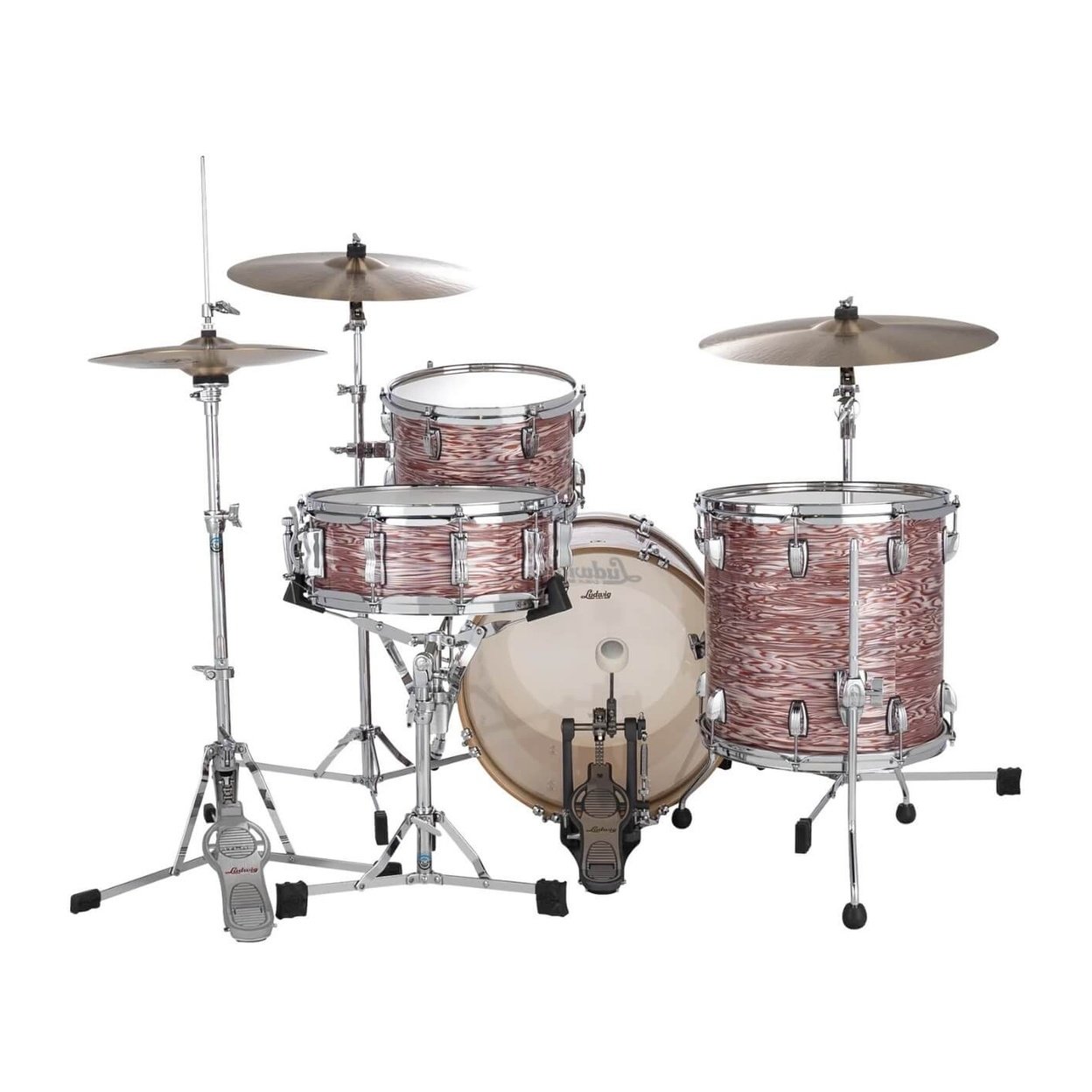 Ludwig Classic Maple 3pc Downbeat Drum Set Vintage Pink Oyster