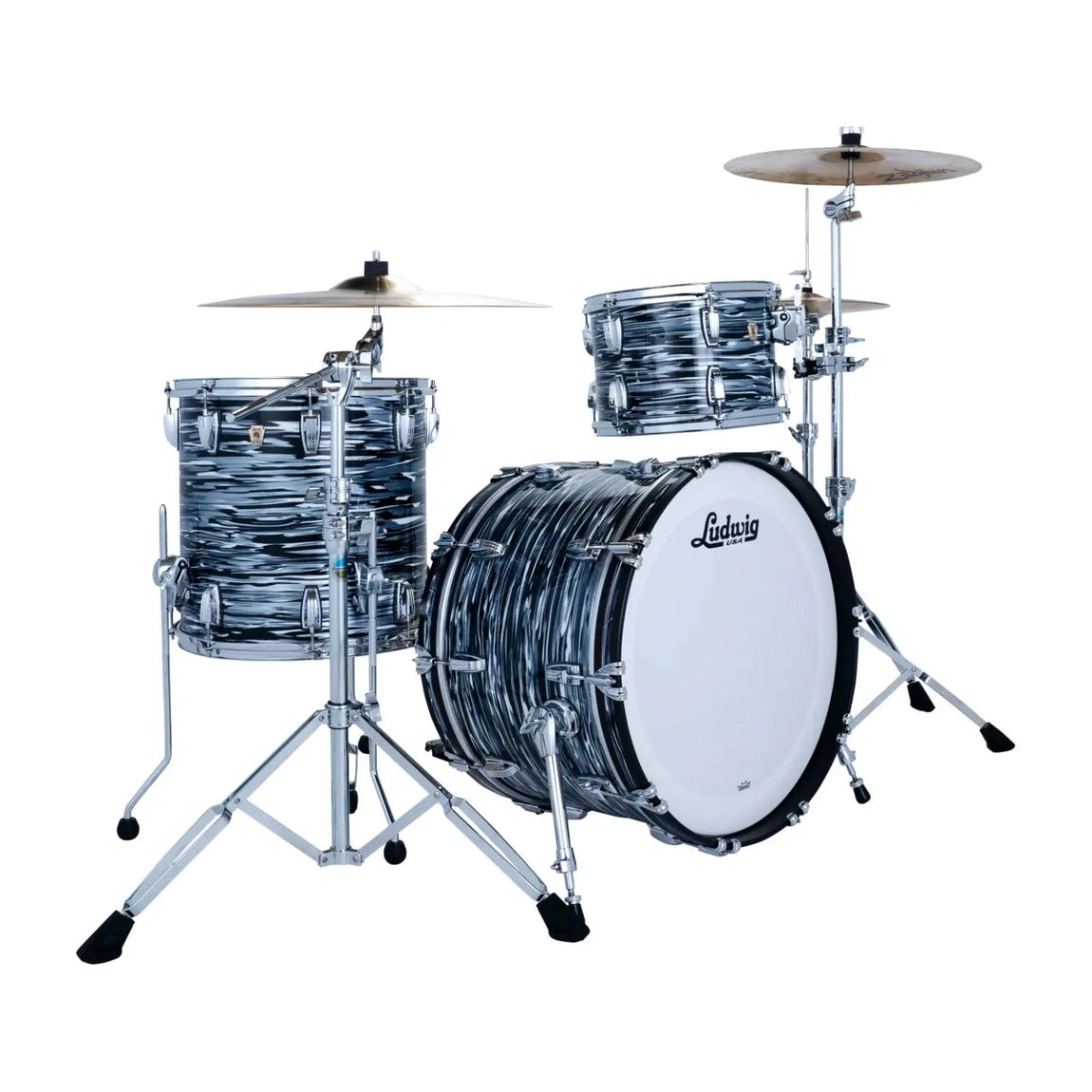 Ludwig Classic Maple 3pc Fab Drum Set '70s Black Oyster - Drum Center Of Portsmouth