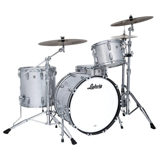 Ludwig Classic Maple 3pc Pro Beat Drum Set Silver Sparkle - Drum Center Of Portsmouth