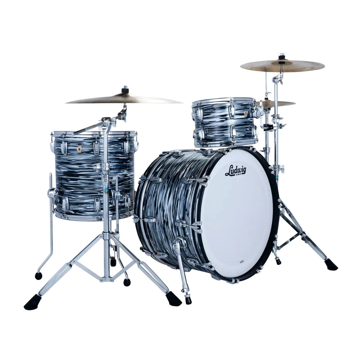 Ludwig Classic Maple 3pc Pro Beat Drum Set '70s Black Oyster - Drum Center Of Portsmouth