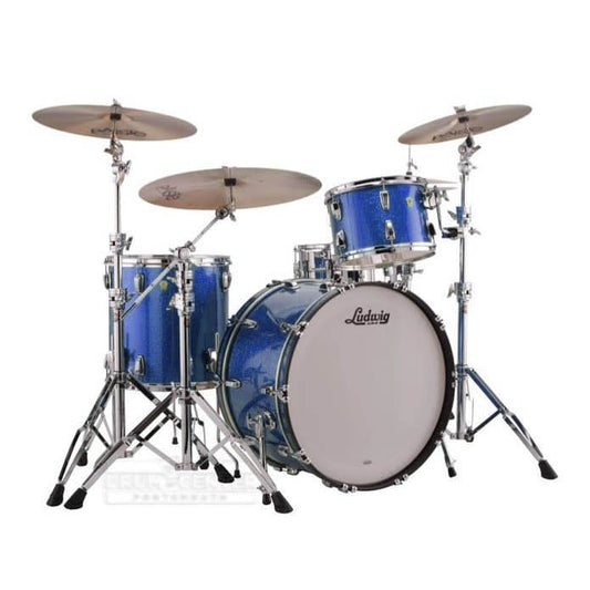 Ludwig Classic Maple 3pc Pro Beat Drum Set Blue Sparkle - Drum Center Of Portsmouth