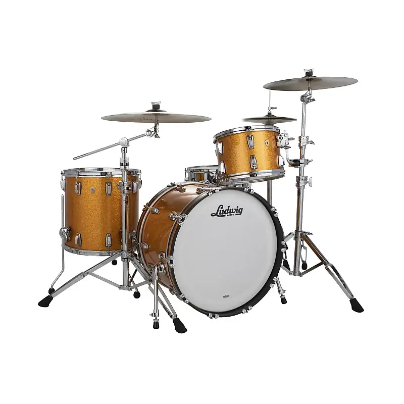 Ludwig Classic Maple 3pc Pro Beat Drum Set Gold Sparkle - Drum Center Of Portsmouth