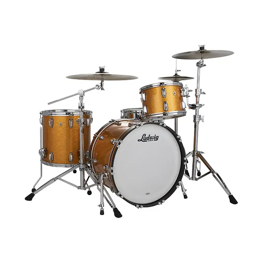 Ludwig Classic Maple 3pc Pro Beat Drum Set Gold Sparkle - Drum Center Of Portsmouth