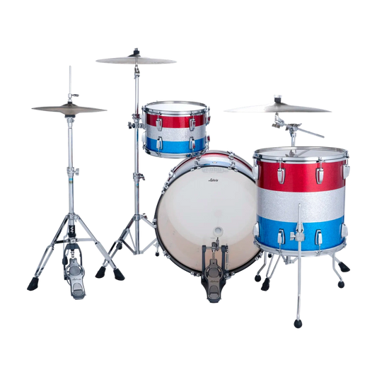 Ludwig Classic Maple 3pc Pro Beat Drum Set Red/Silver/Blue Sparkle - Drum Center Of Portsmouth