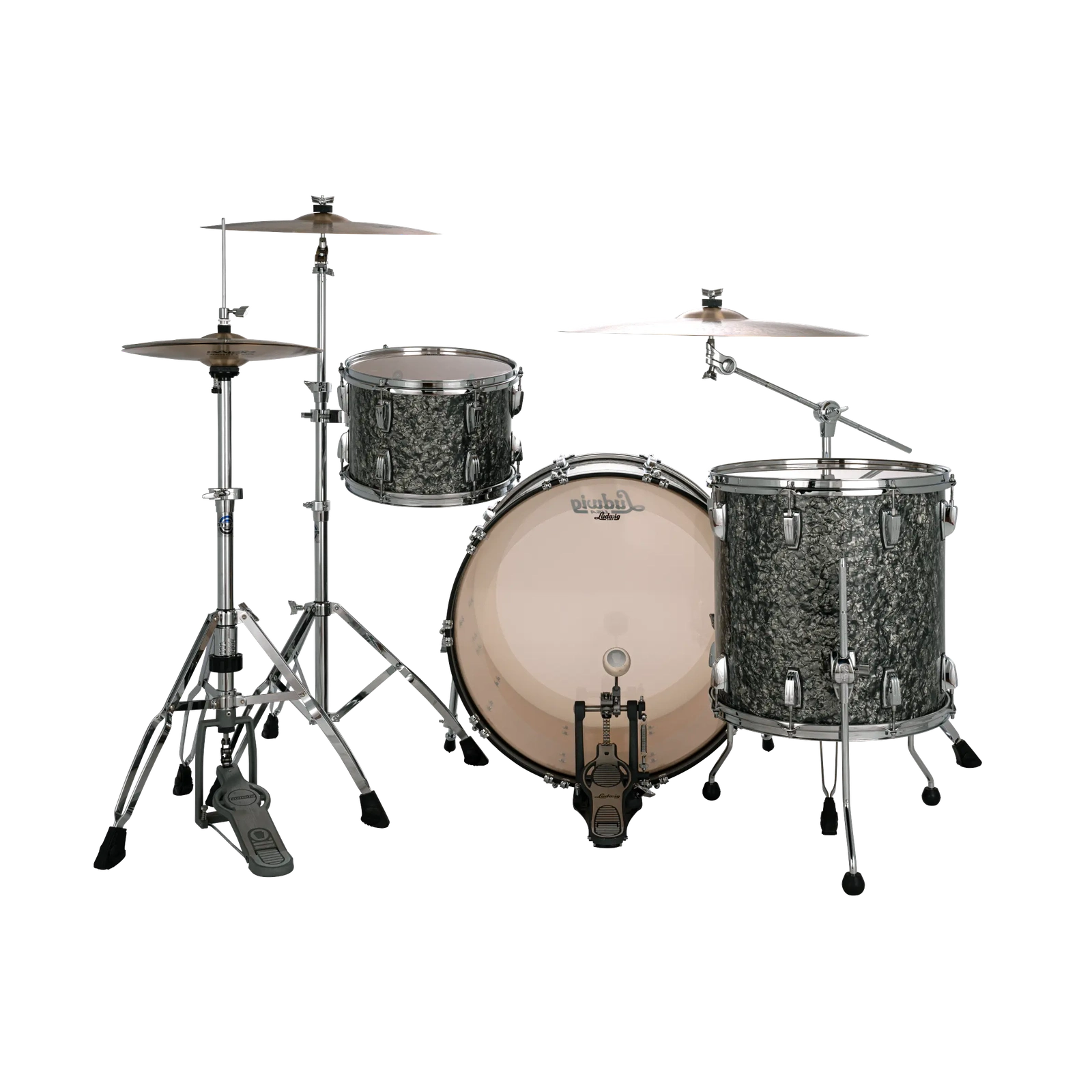 Ludwig Classic Maple 3pc Pro Beat Drum Set Limited Edition Black Pearl - Drum Center Of Portsmouth