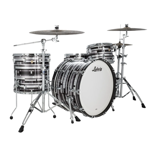 Ludwig Classic Maple 3pc Pro Beat Drum Set Digital Black Sparkle - Drum Center Of Portsmouth
