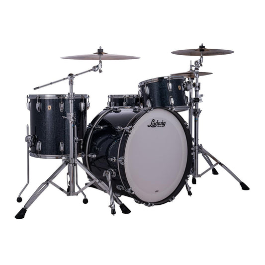 Ludwig Classic Maple 3pc Pro Beat Drum Set Hybrid Black Sparkle - Drum Center Of Portsmouth
