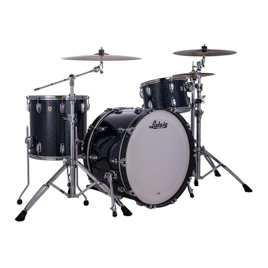 Ludwig Classic Maple 3pc Pro Beat Drum Set Hybrid Black Sparkle - Drum Center Of Portsmouth