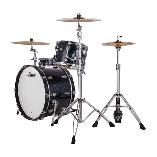 Ludwig Classic Maple 3pc Pro Beat Drum Set Hybrid Black Sparkle - Drum Center Of Portsmouth