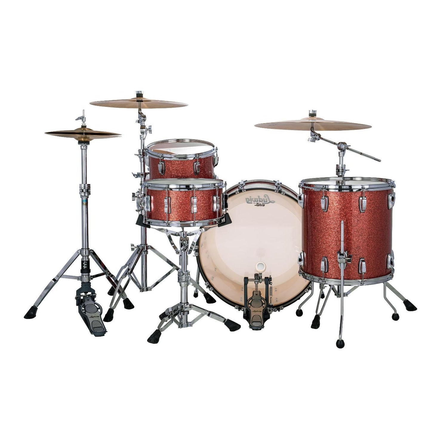 Ludwig Classic Maple 3pc Pro Beat Drum Set Hybrid Copper Sparkle - Drum Center Of Portsmouth