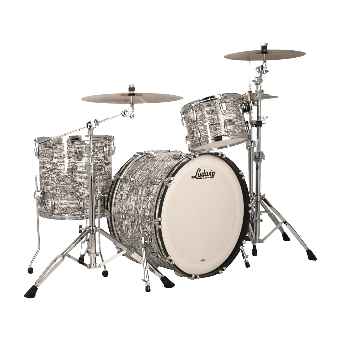 Ludwig Classic Maple 3pc Pro Beat Drum Set White Abalone - Drum Center Of Portsmouth