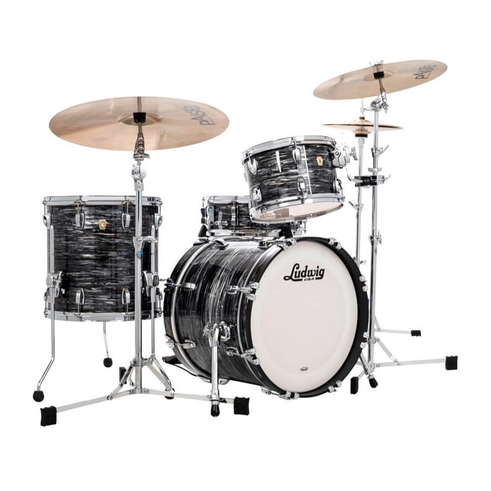 Ludwig Classic Maple 3pc Jazz Drum Set Vintage Black Oyster