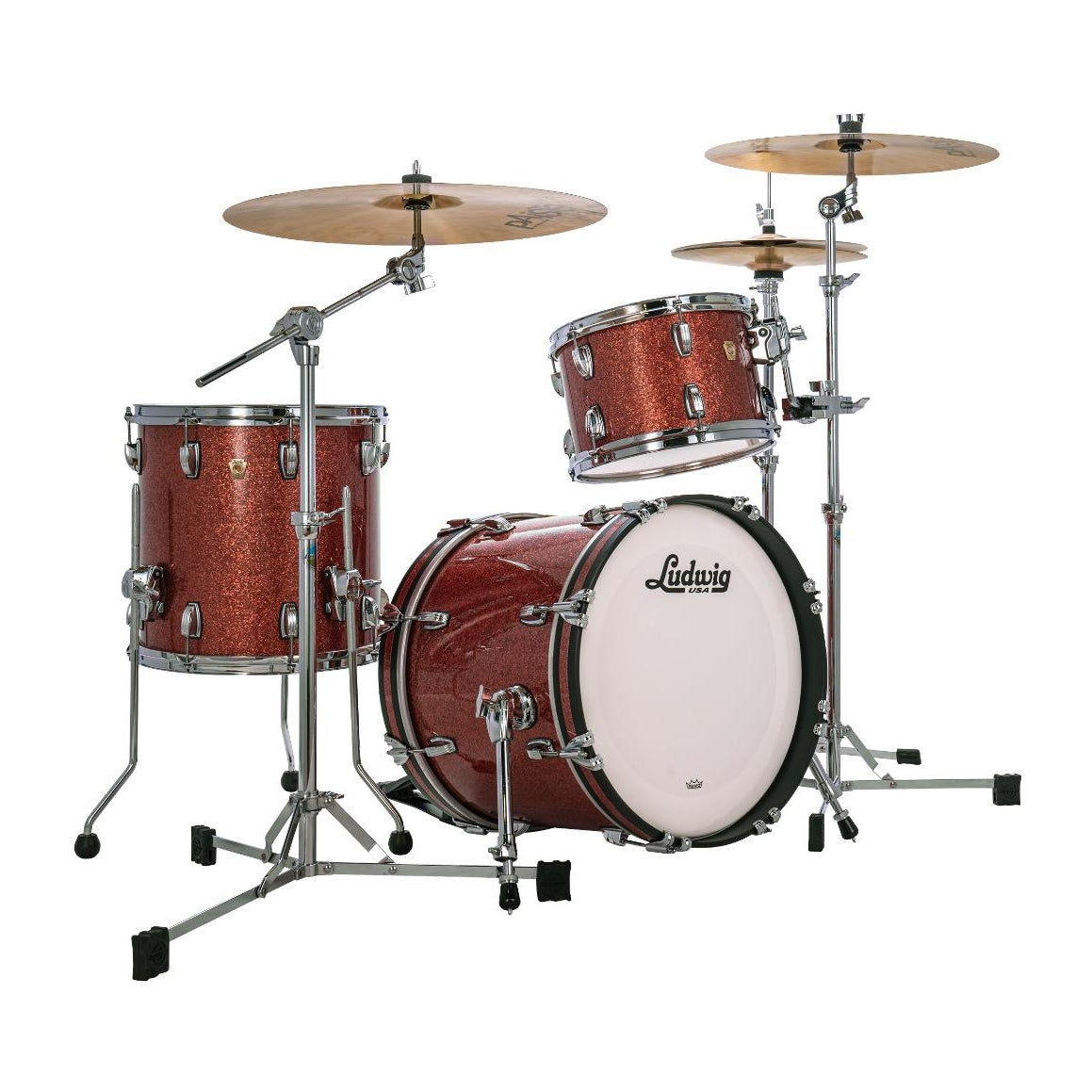 Ludwig Classic Maple 3pc Jazz Drum Set Hybrid Copper Sparkle - Drum Center Of Portsmouth