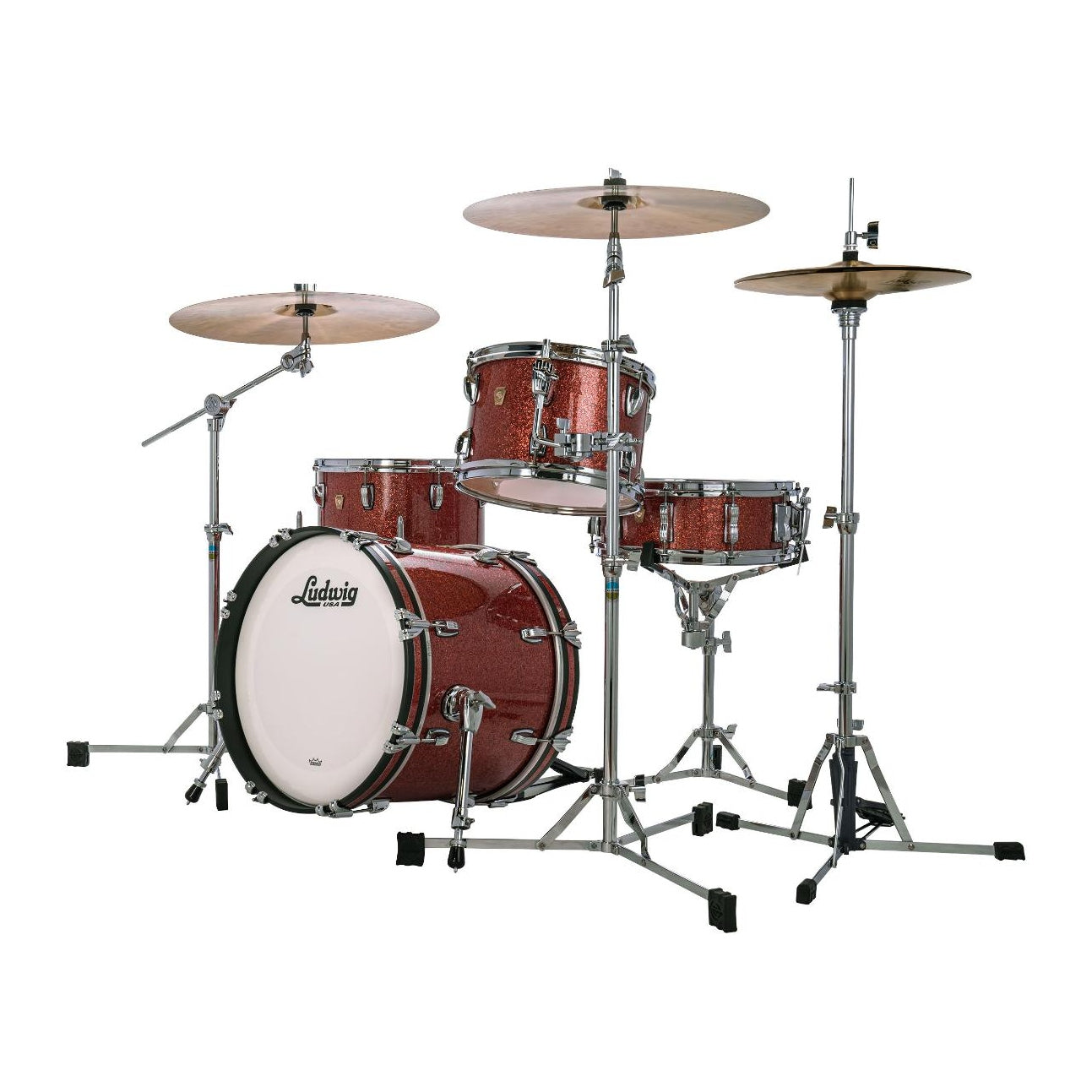 Ludwig Classic Maple 3pc Jazz Drum Set Hybrid Copper Sparkle - Drum Center Of Portsmouth