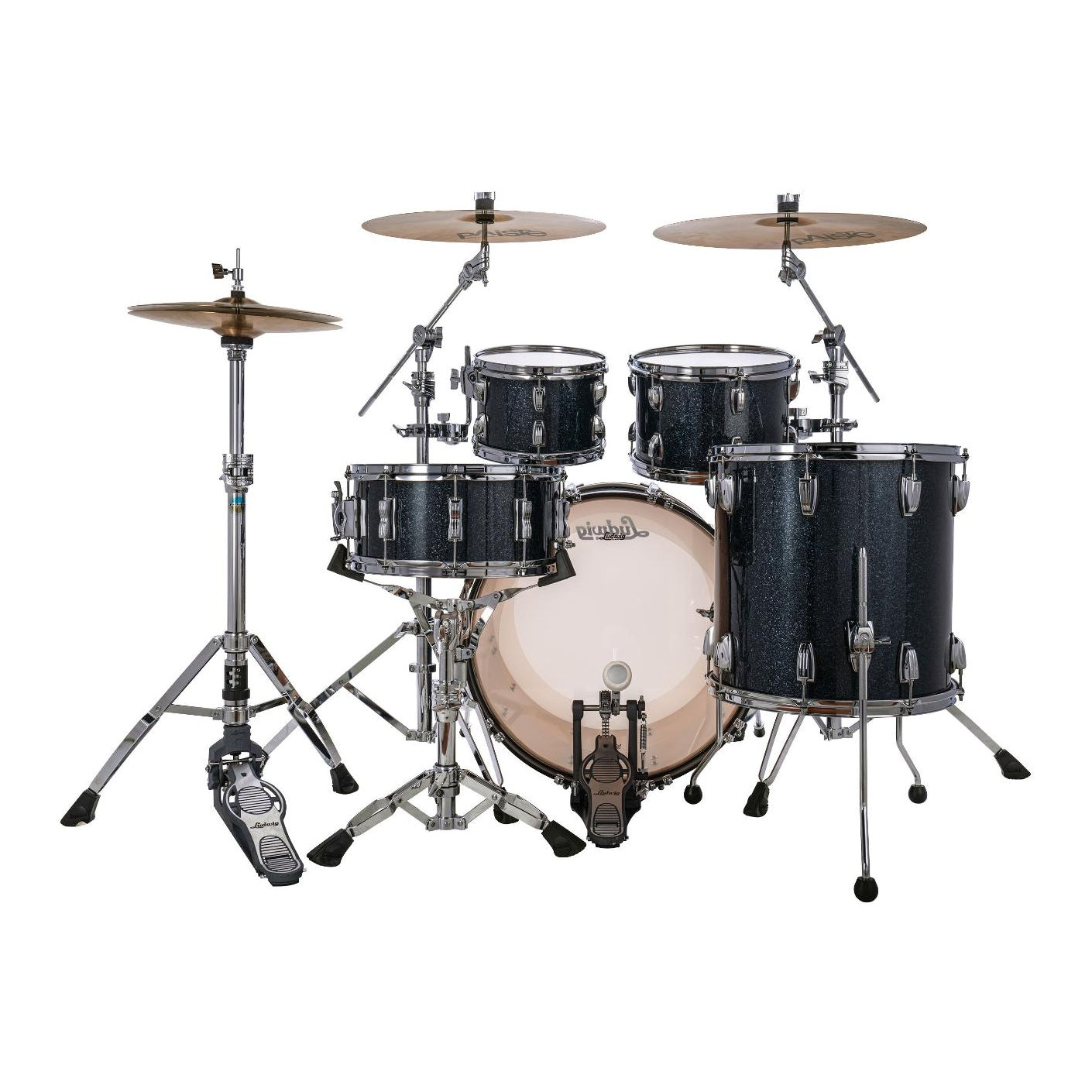 Ludwig Classic Maple 4pc Studio Drum Set Hybrid Black Sparkle - Drum Center Of Portsmouth