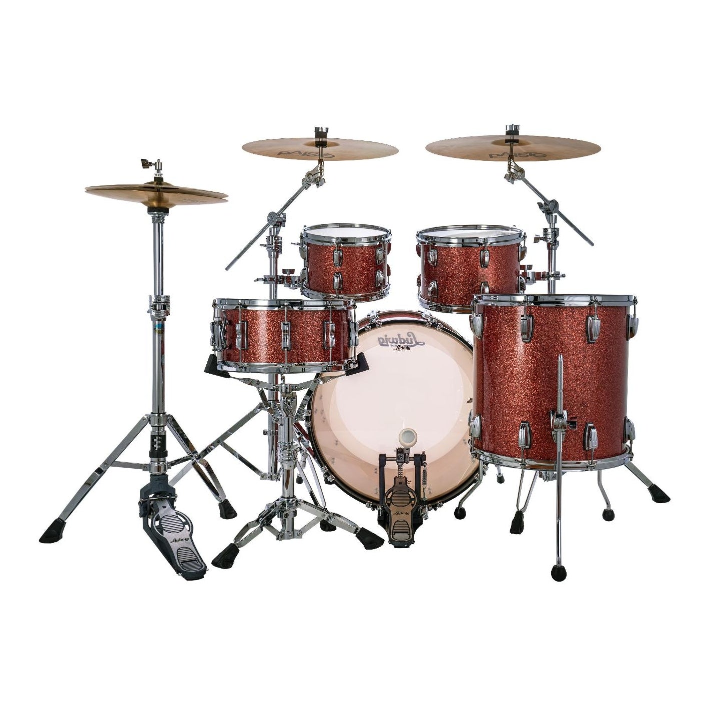 Ludwig Classic Maple 4pc Studio Drum Set Hybrid Copper Sparkle - Drum Center Of Portsmouth