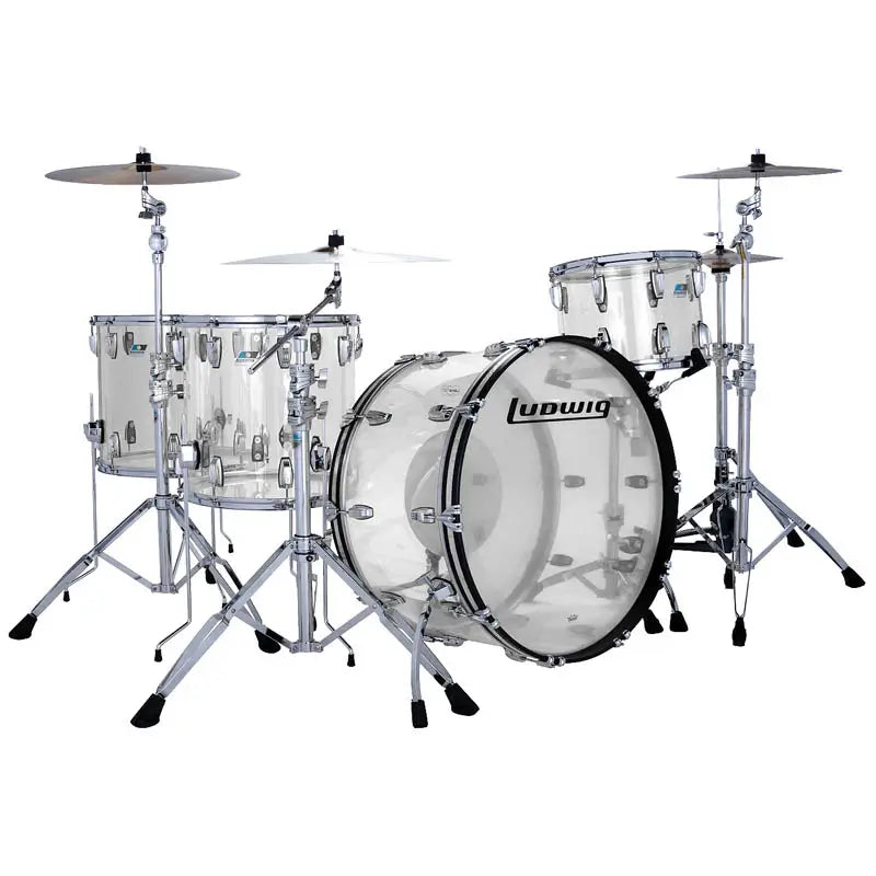 Ludwig Vistalite 4pc Zep Drum Set Clear - Drum Center Of Portsmouth