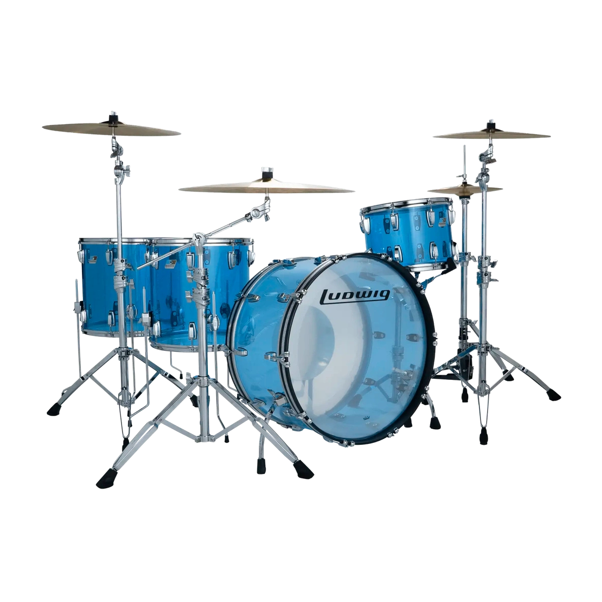 Ludwig Vistalite 4pc Zep Drum Set Blue - Drum Center Of Portsmouth