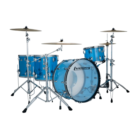 Ludwig Vistalite 4pc Zep Drum Set Blue - Drum Center Of Portsmouth