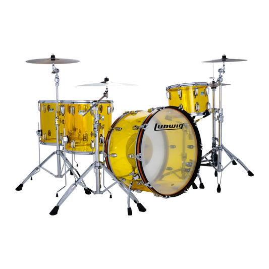 Ludwig Vistalite 4pc Zep Drum Set Yellow - Drum Center Of Portsmouth