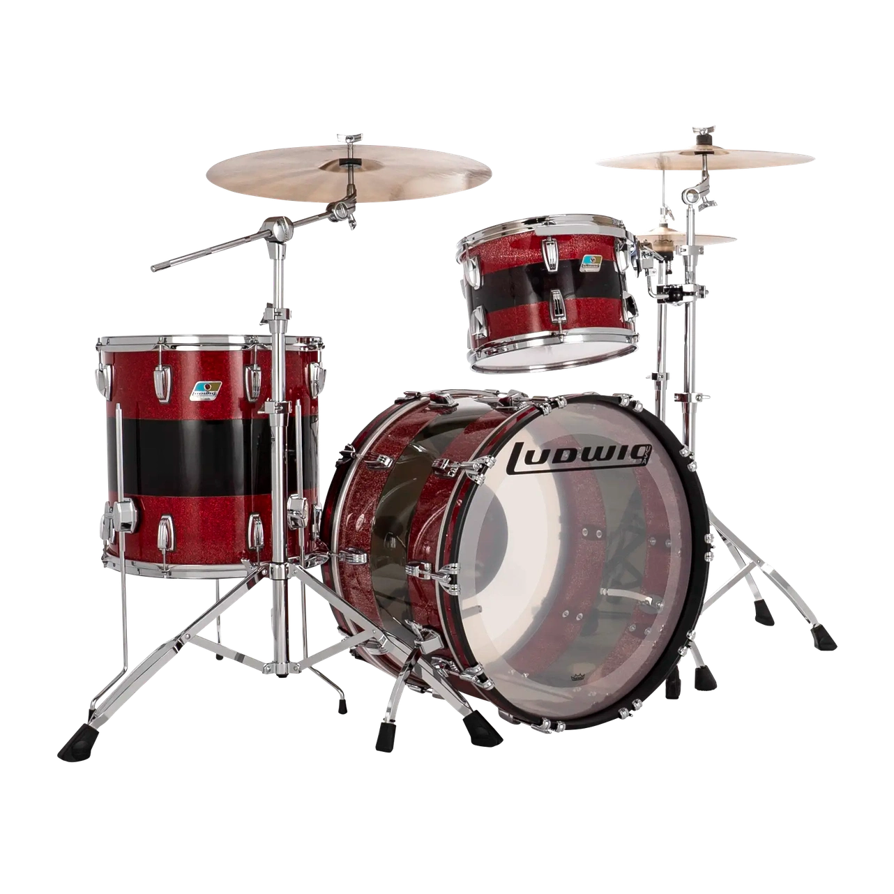 Ludwig Vistalite Fab Drum Set Red/Smoke/Red - Drum Center Of Portsmouth