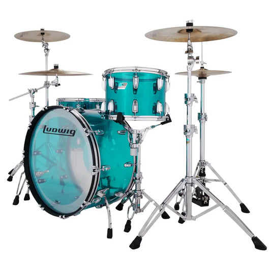 EMBARGOED - ACTIVATE OCT 1 - Ludwig Vistalite 4pc Zep Drum Set Teal - Drum Center Of Portsmouth