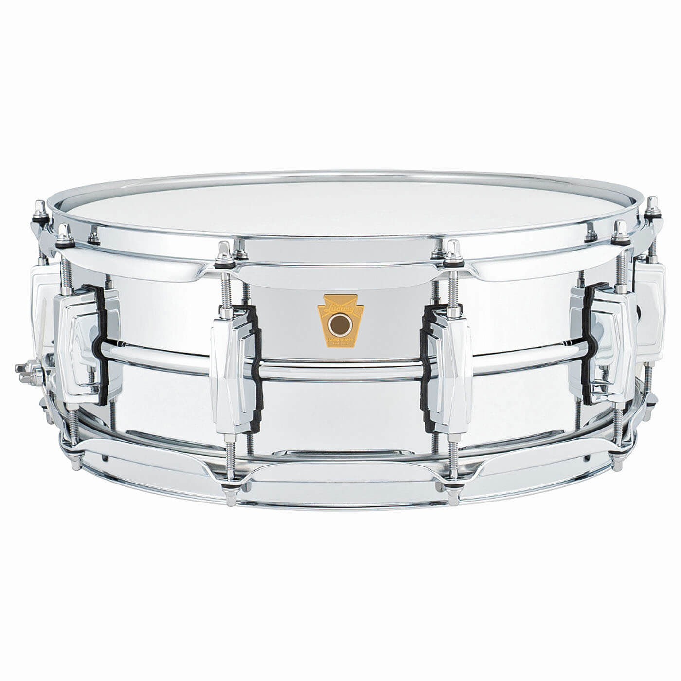 Ludwig LB400B Supraphonic Chrome Over Brass Snare Drum 14x5