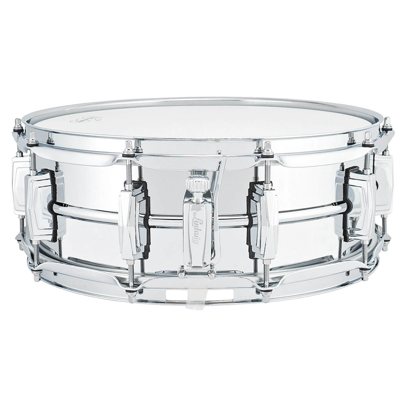 Ludwig LB400B Supraphonic Chrome Over Brass Snare Drum 14x5